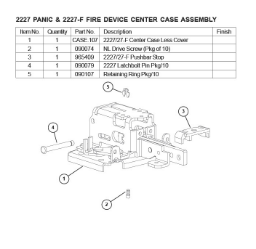 2227 PANIC & 2227-F FIRE DEVICE CENTER CASE ASSEMBLY